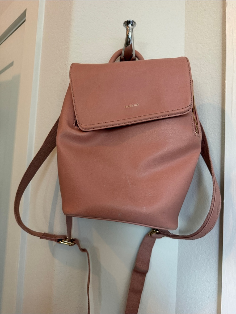 Matt & Nat Blush Pink Vegan Leather Backpack